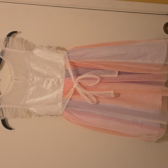 Jona Michelle Girls Elegant Pink & White Party Dress. - Picture 8 of 12